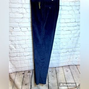 CANALI Corduroy Trousers Pants Stretch Cotton, Navy, Size 40R